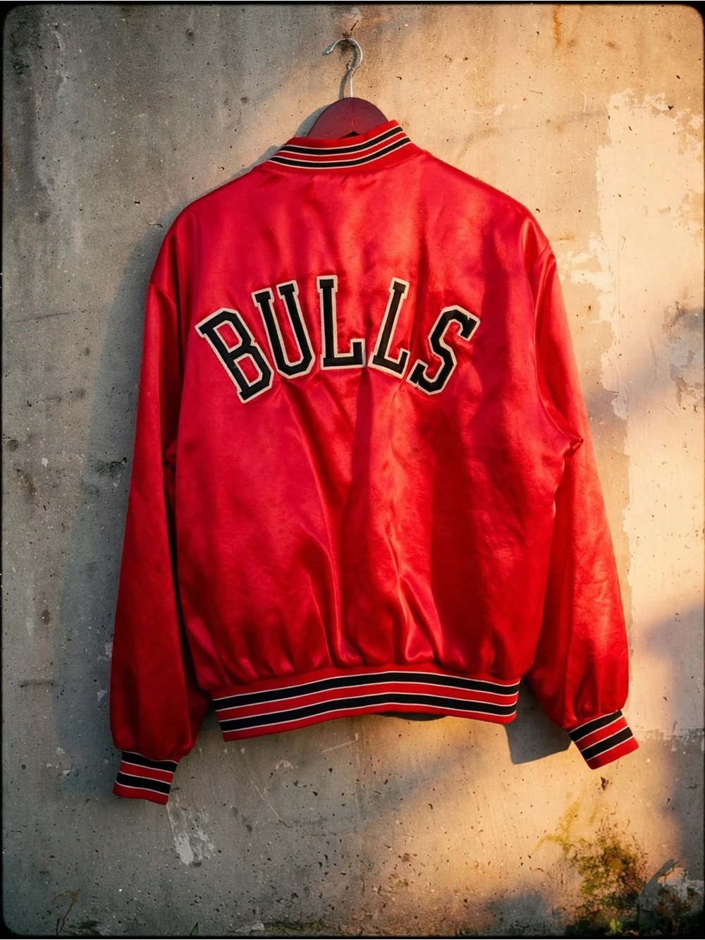 Vintage 90s Chicago Bulls Satin Bomber Jacket Starter NBA Red Oversized Y2K